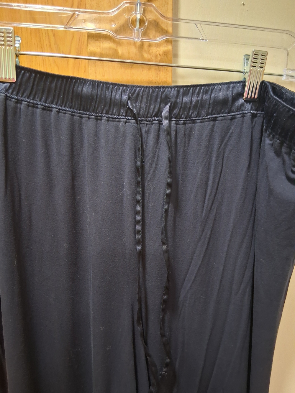 Midnight by Carole Hochman Black Satin-Trim Lounge Joggers